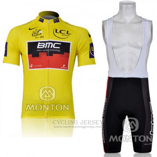 2011 Cycling Jersey BMC Lider Yellow Short Sleeve and Bib Short